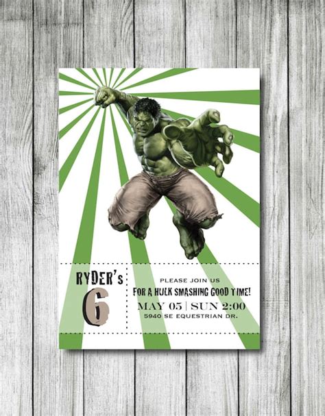 hulk einladungskarten|Hulk Invitations